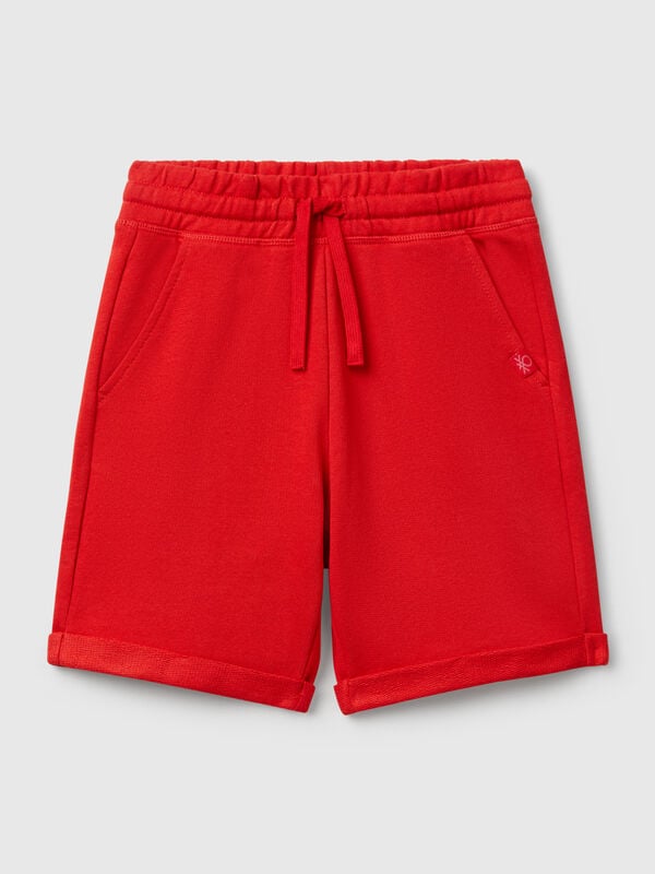 Bermudashorts aus reinem Baumwollfleece Jungen