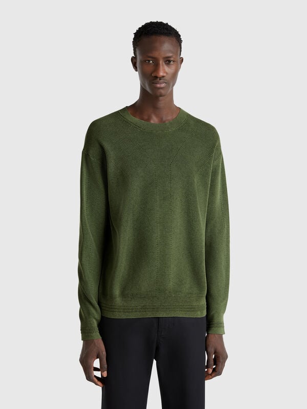 Gestrickter Pullover aus reiner Baumwolle Herren
