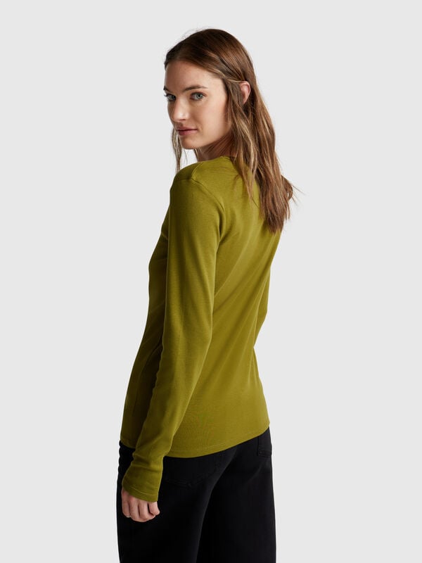 Langarm-T-Shirt aus 100 % Baumwolle Damen