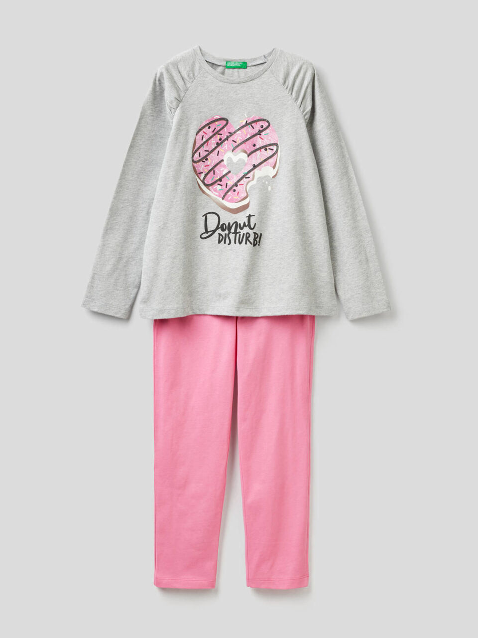 Zweifarbiger Pyjama aus 100% Baumwolle image number 1