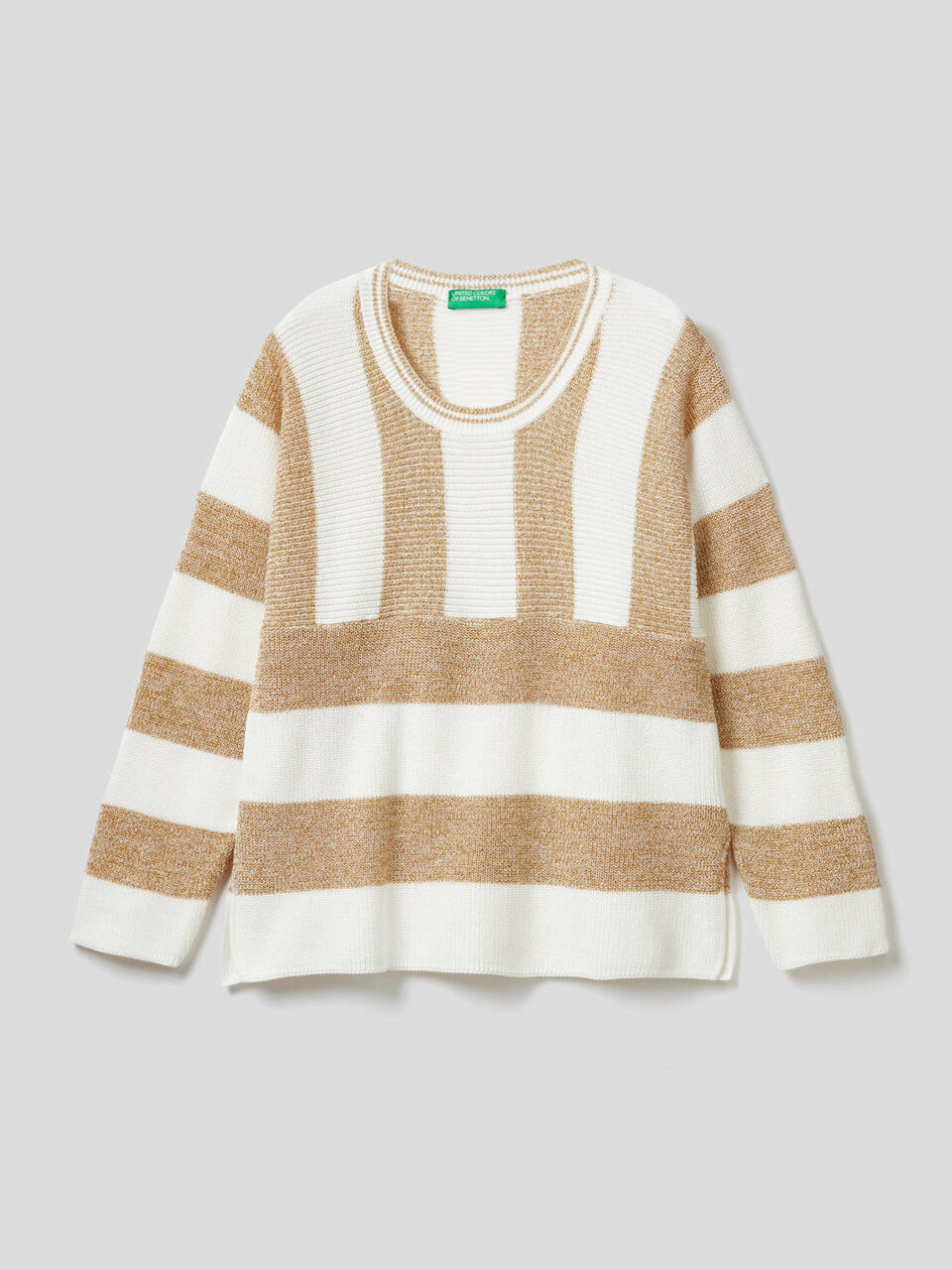 Pullover mit Streifen und Lurexfaden image number 1