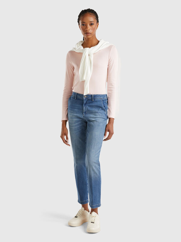 Slim Fit Chino-Hose aus Denim Damen