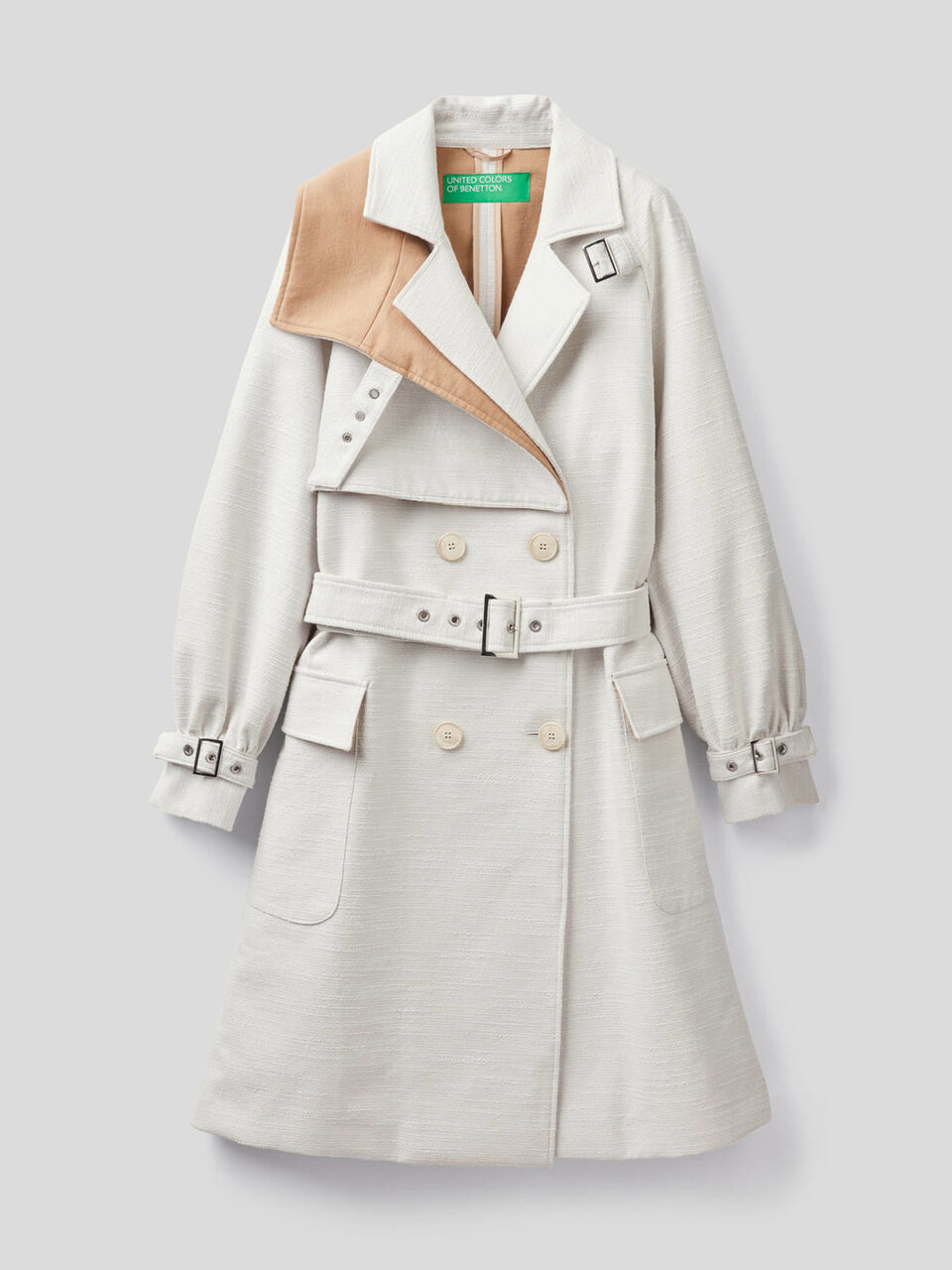 Doppelreihiger Trenchcoat aus Stoff image number 1