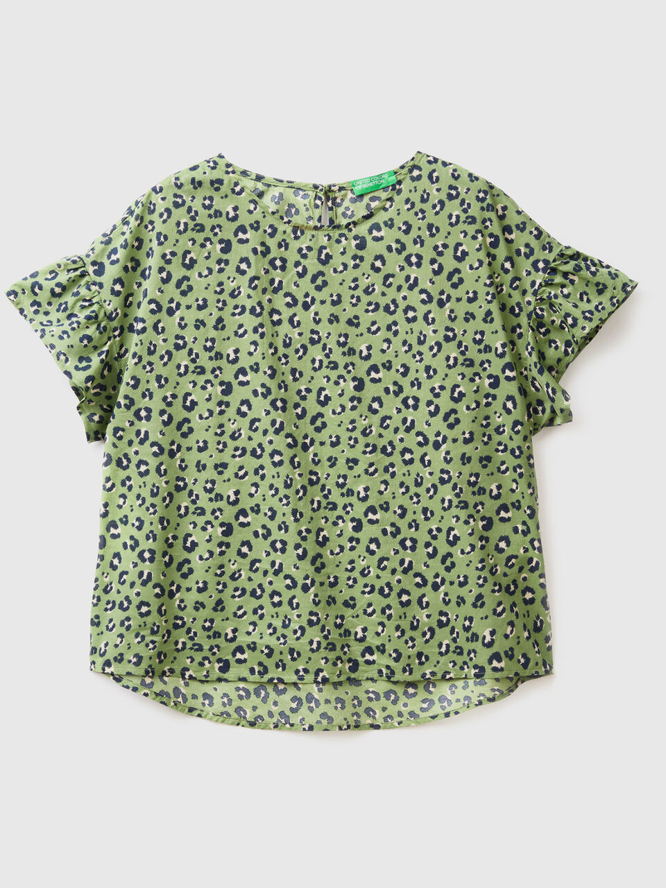 Gemusterte Bluse aus reiner Baumwolle image number 1