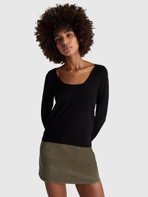 Pullover mit quadratischem Ausschnitt Damen