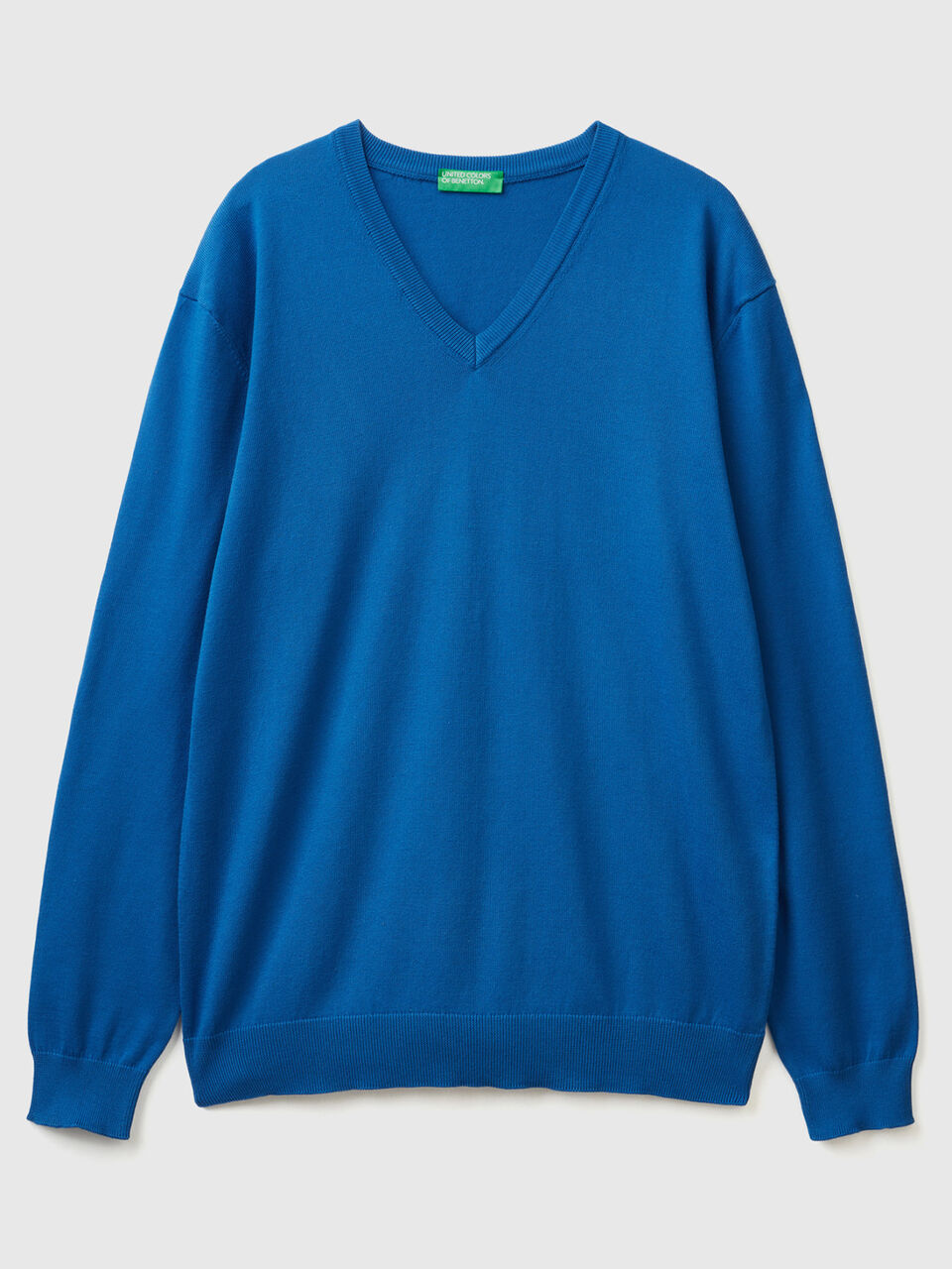 Pulli aus reiner Baumwolle mit V-Ausschnitt image number 1