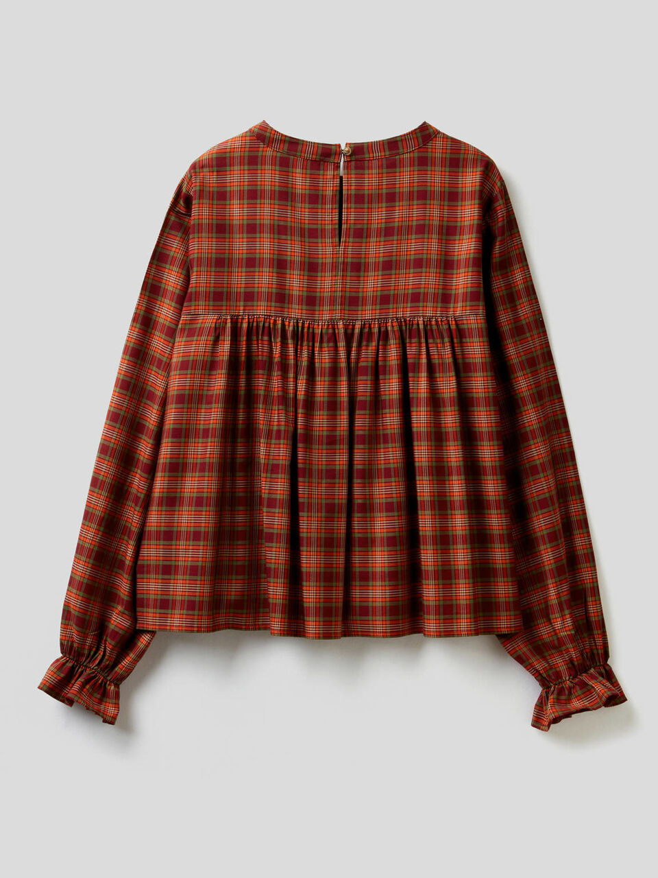 Karierte Bluse mit Rüsche image number 2