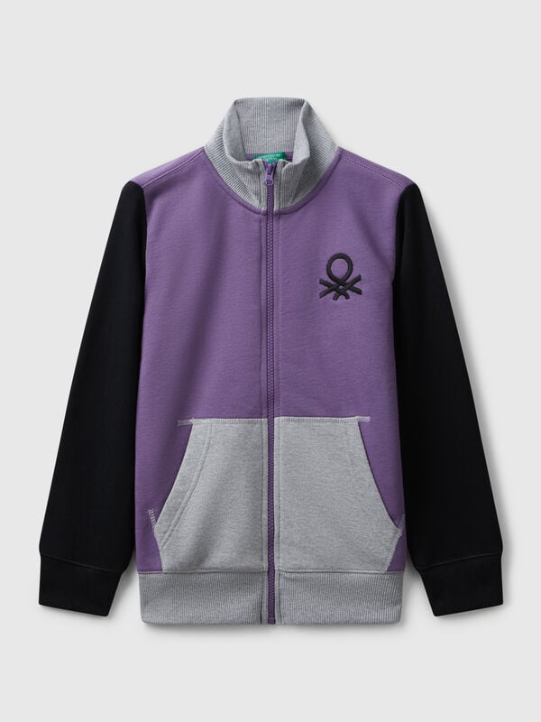Sweatshirt aus reiner Baumwolle mit Reißverschluss Jungen