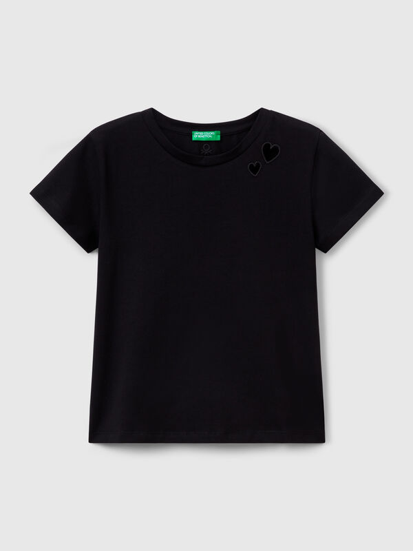 T-Shirt mit ausgeschnittenem Motiv Mädchen