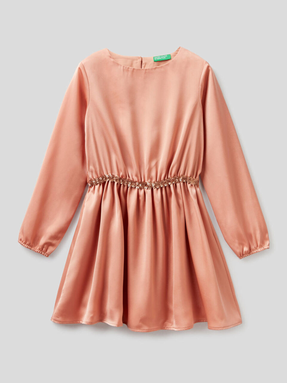 Kleid aus Satin mit Details mit Pailletten image number 1