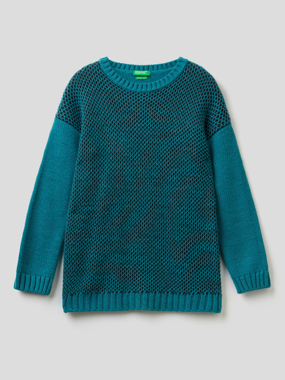 Pullover mit Rundhals und Netzstoff-Effekt image number 1