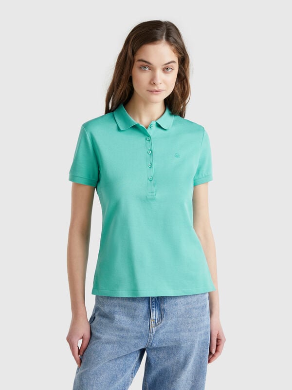 Slim-Fit-Poloshirt aus Stretch-Baumwolle Damen