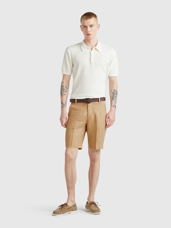Bermudashorts aus reinem Leinen Herren