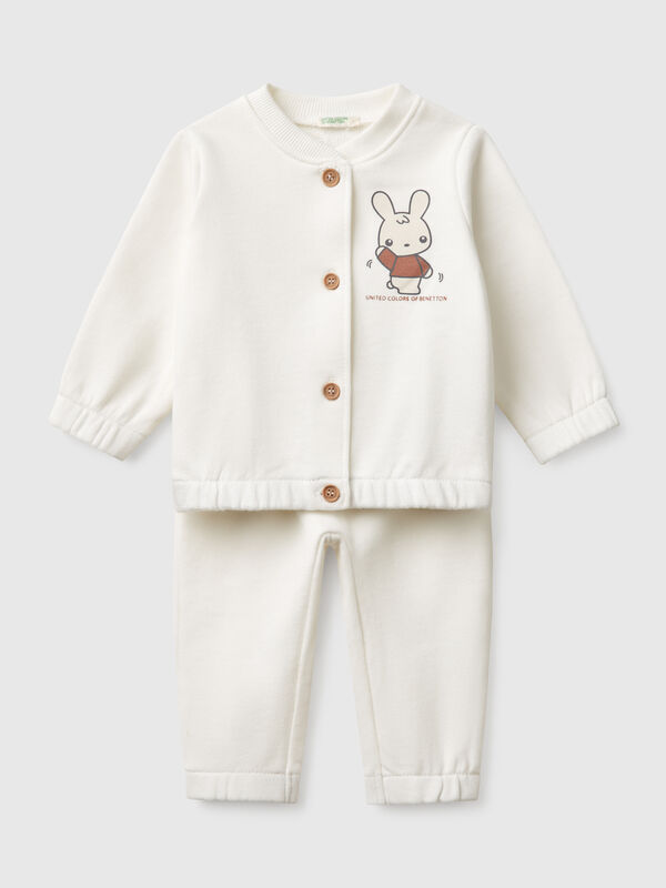 Outfit aus Baumwollfleece Newborn