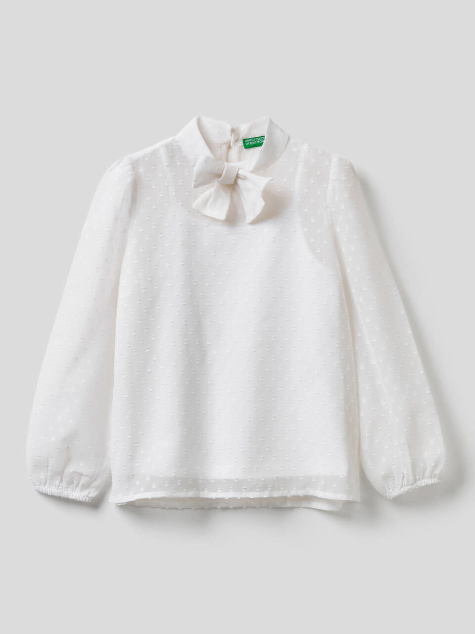 Bluse mit Masche am Ausschnitt image number 1