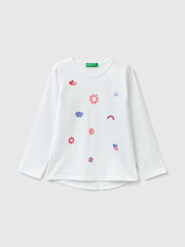 T-Shirt aus Bio-Baumwolle mit Print Mädchen