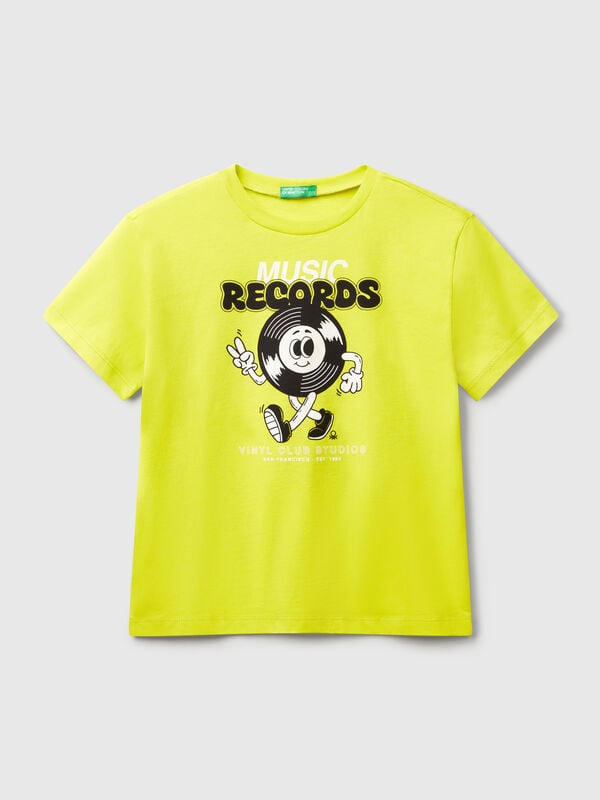 T-Shirt mit fluoreszierendem Aufdruck Jungen