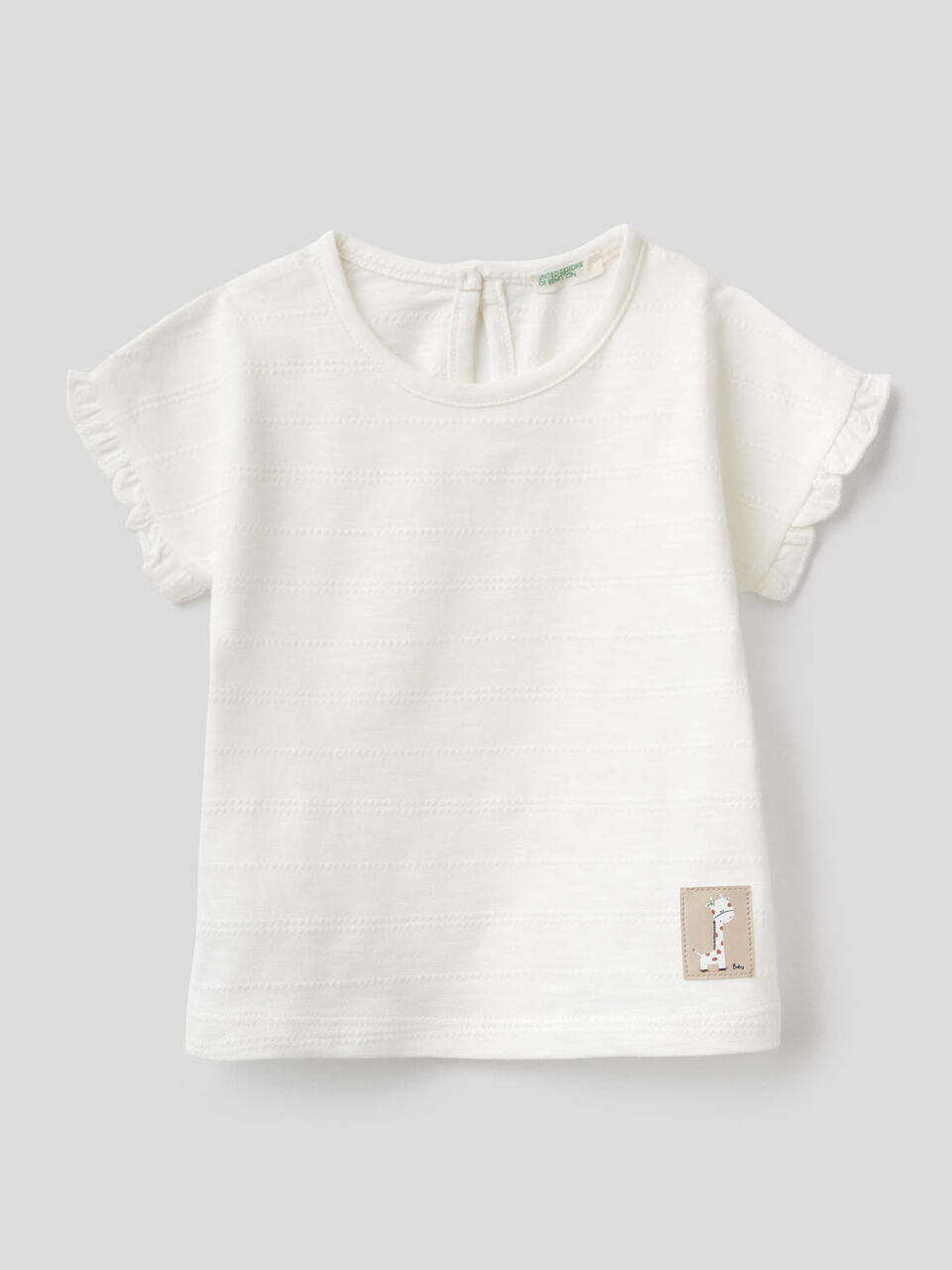 T-Shirt aus reiner Baumwolle mit Rüschen image number 1