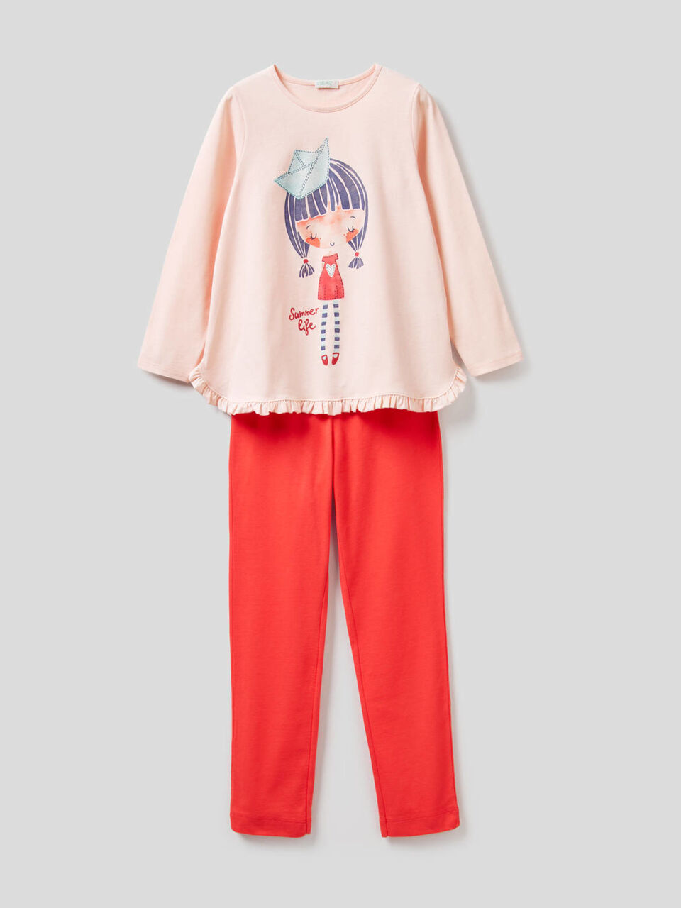 Pyjama aus 100% Baumwolle mit Glitterprint image number 1