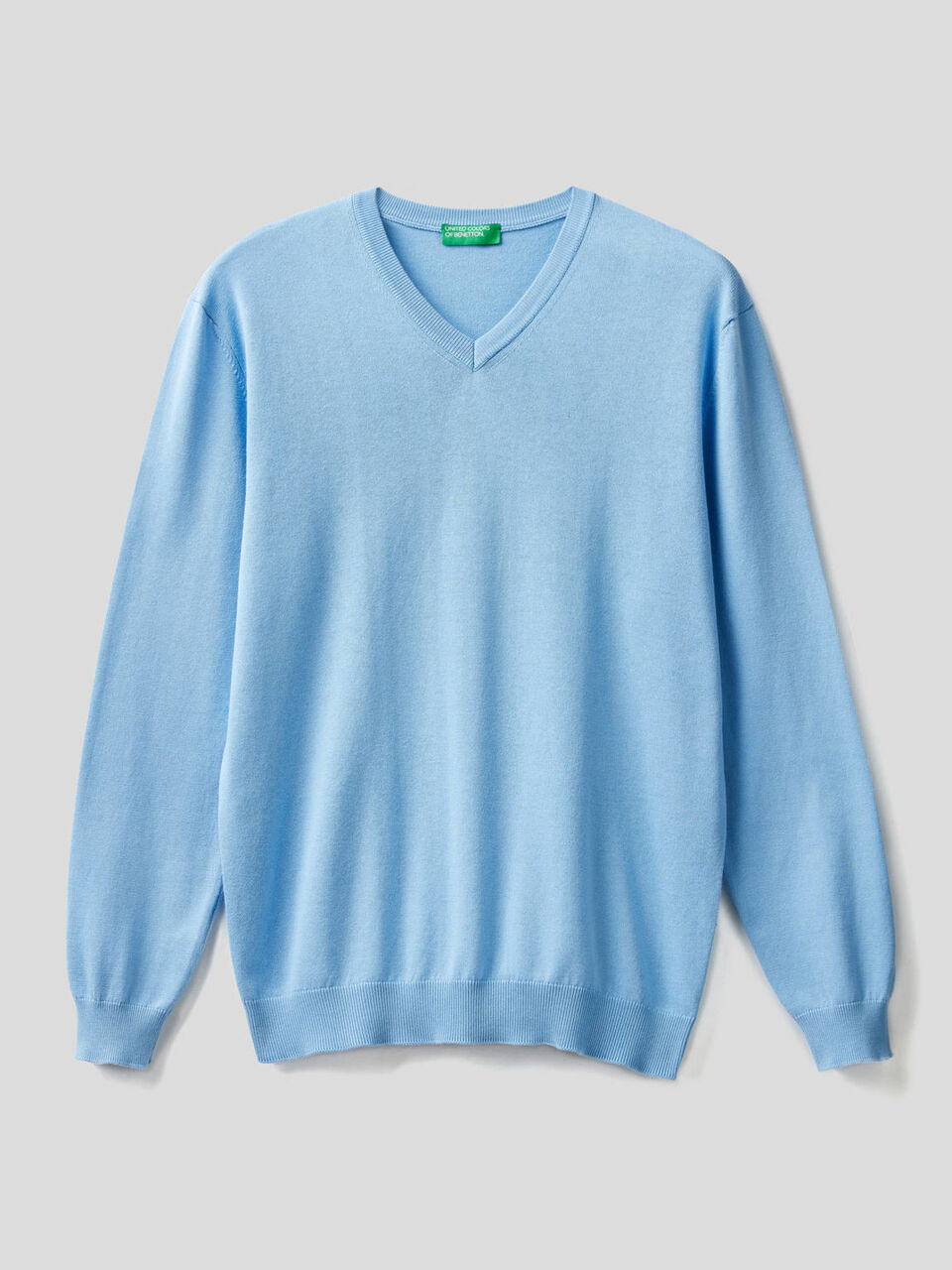 Pullover aus reiner Baumwolle mit V-Ausschnitt image number 1