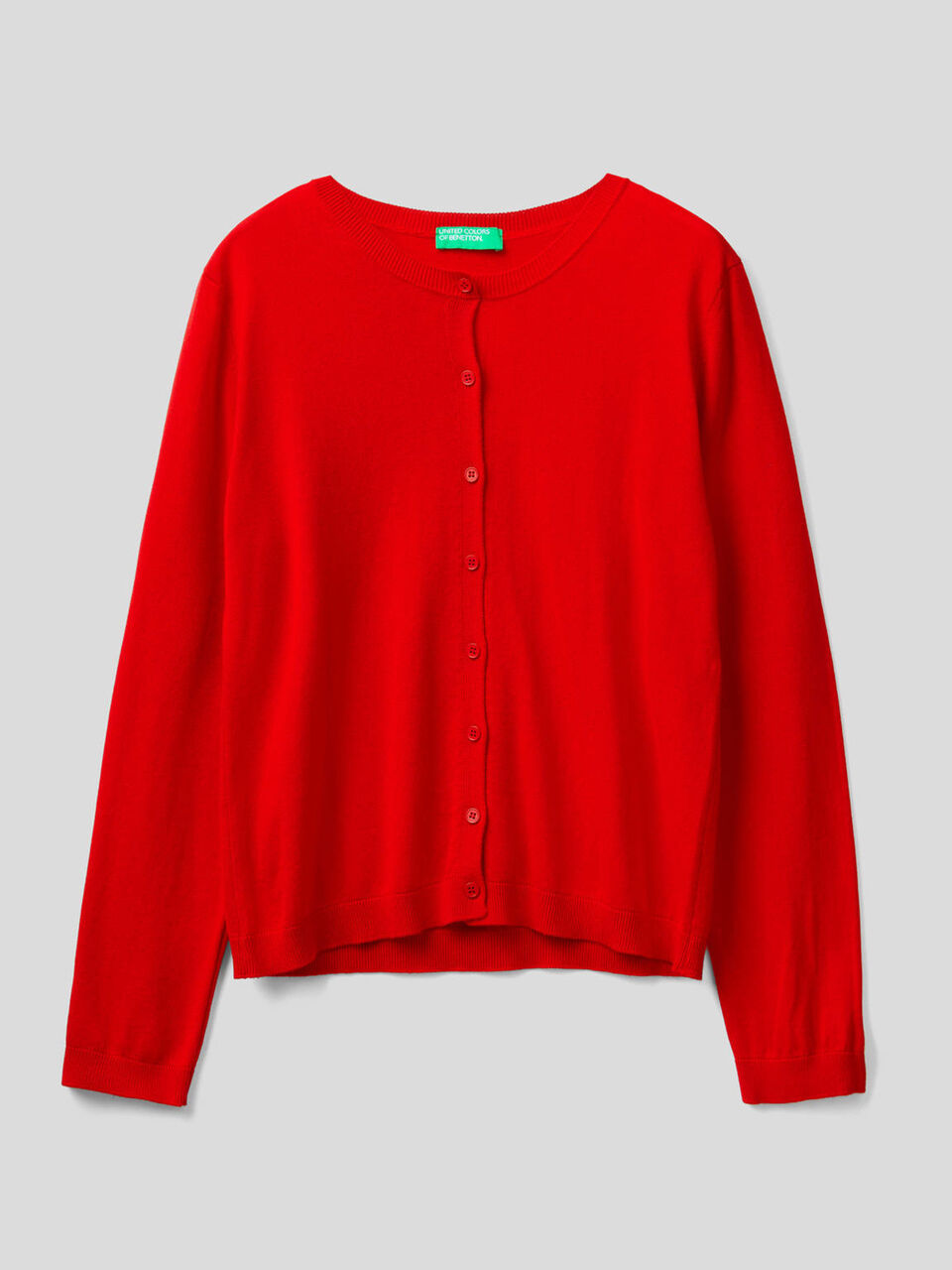Strickjacke aus einer Baumwollmischung mit Rundausschnitt image number 1