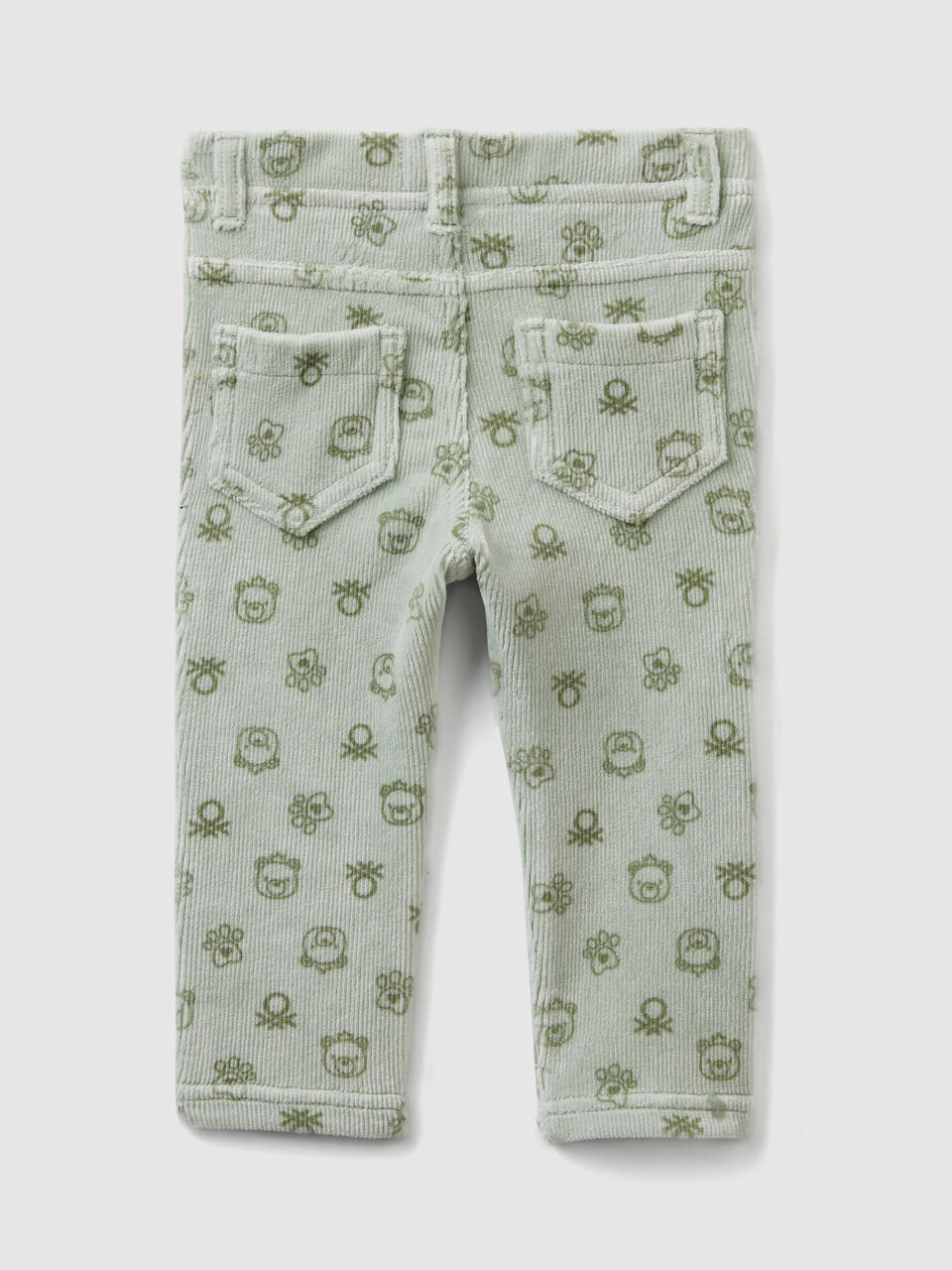 Hose mit Print im Rippenmuster image number 2
