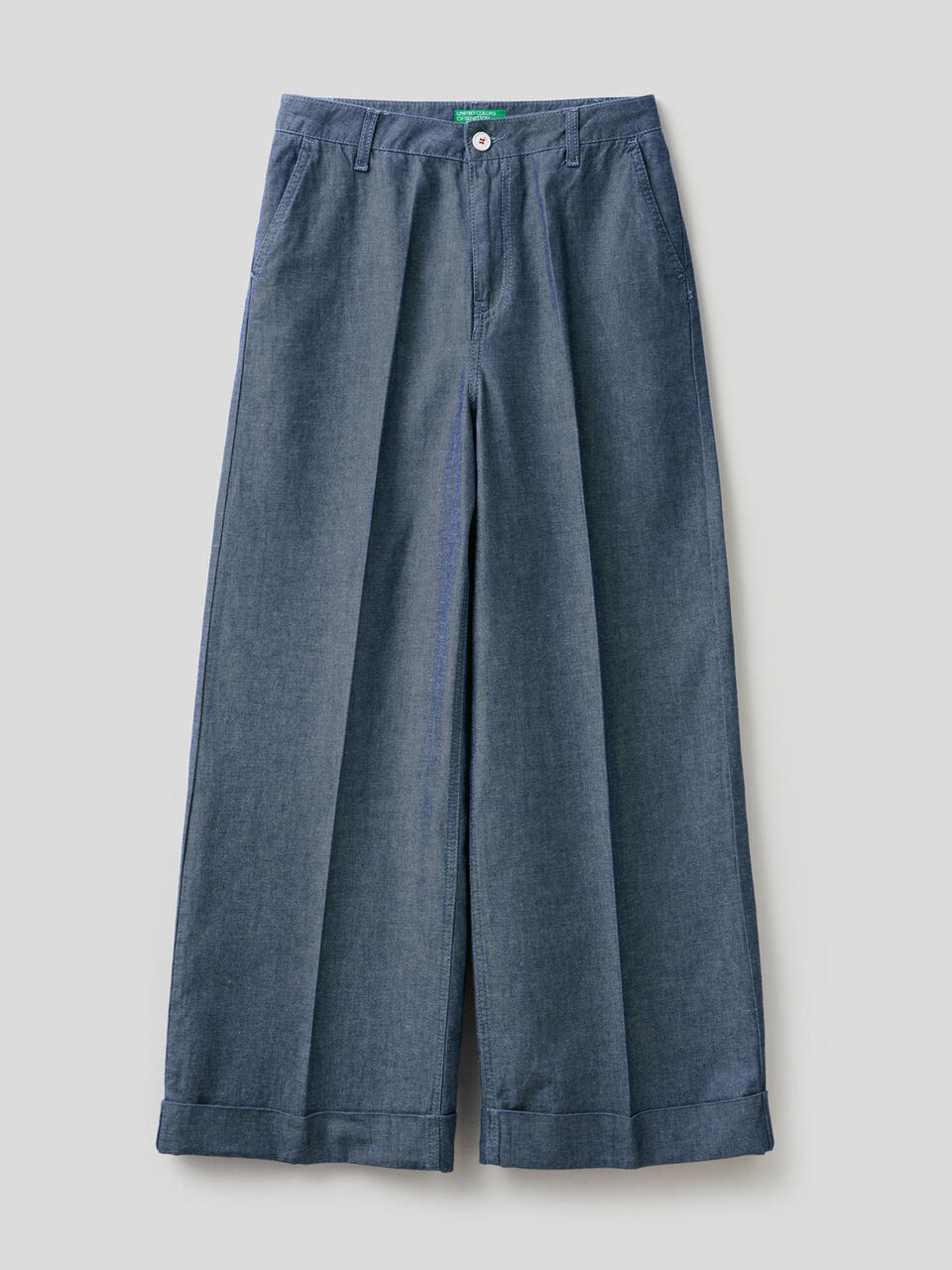 Hose mit Saumaufschlag aus leichtem Denim image number 1