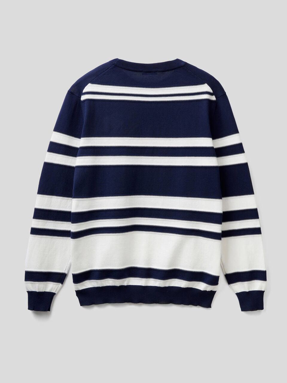 Gestreifter Pullover aus reiner Baumwolle image number 2