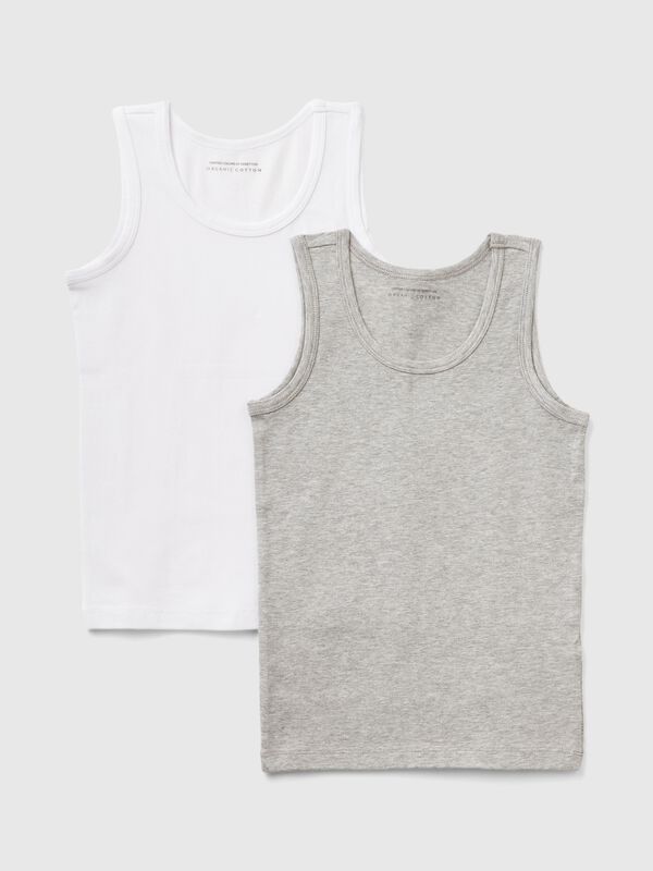Zwei Tanktops aus Stretch-Bio-Baumwolle Jungen