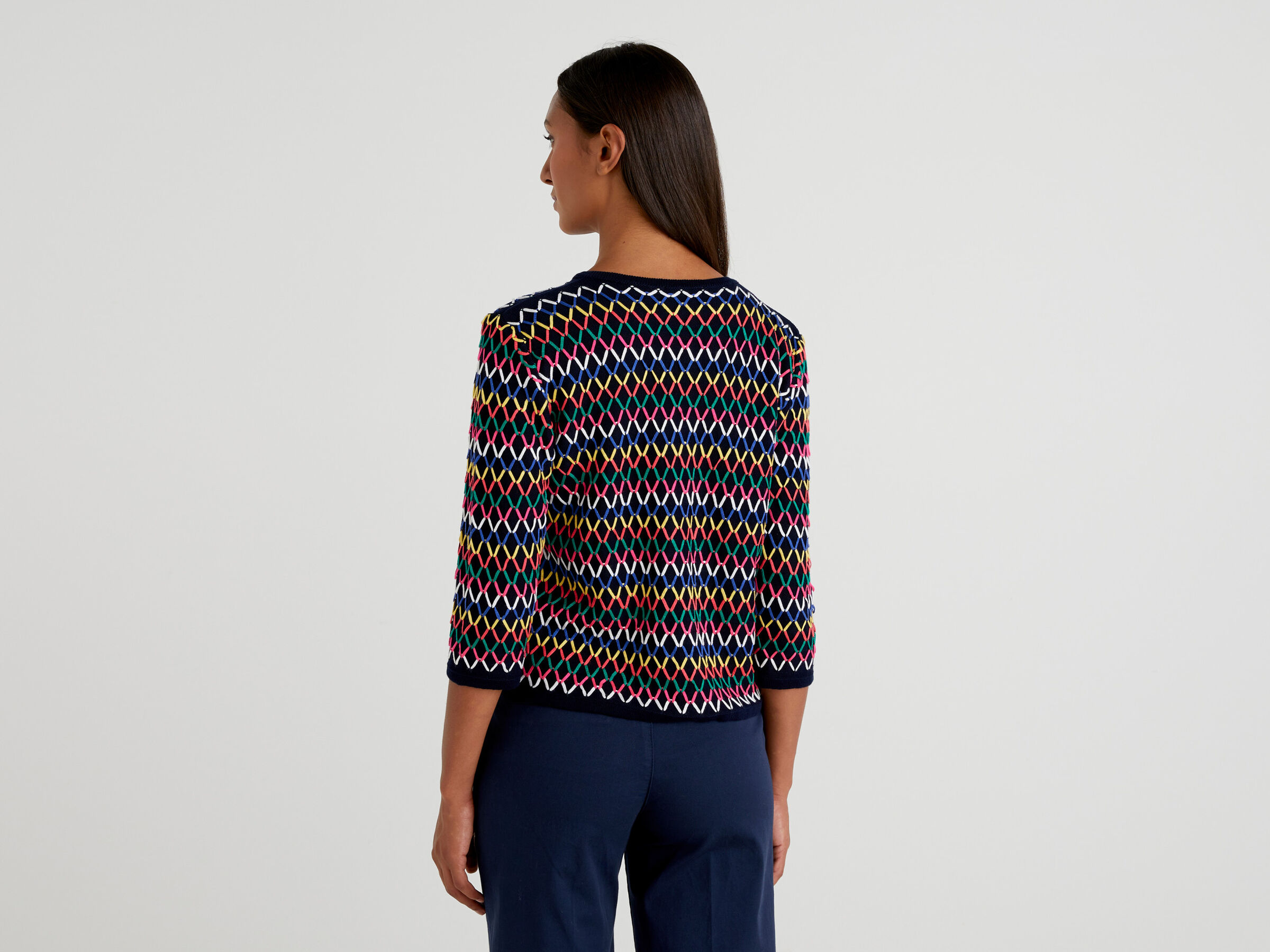 Bunte Strickjacke mit 3/4-Ärmeln image number 2