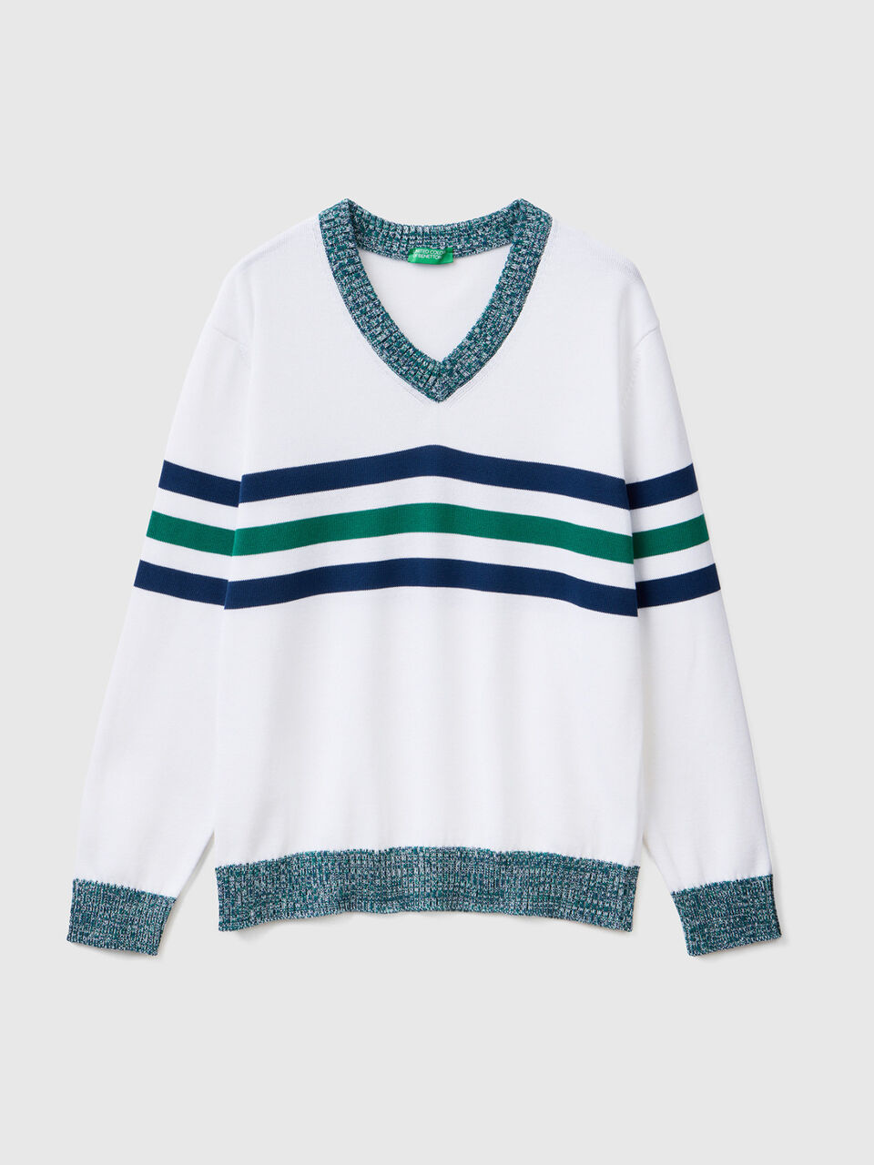 Pullover mit V-Ausschnitt aus 100% Baumwolle image number 1