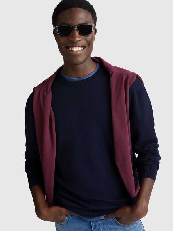 Pullover mit Rundhalsausschnitt aus 100 % Baumwolle Herren