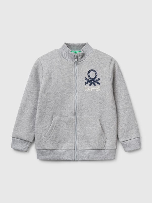 Sweatshirt aus Baumwolle mit Reißverschluss Jungen
