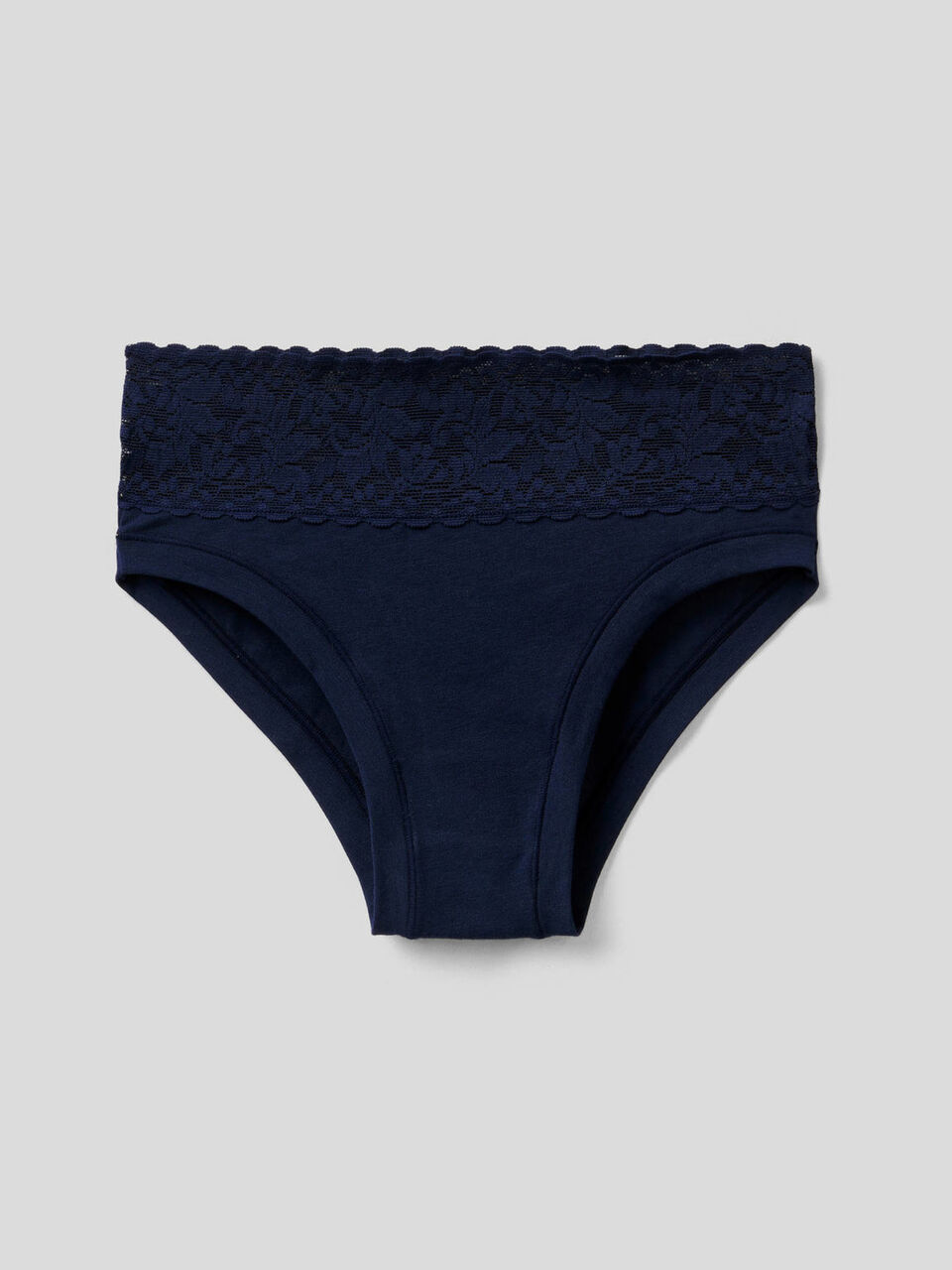 Slip mit Spitze aus elastischer Baumwolle image number 1