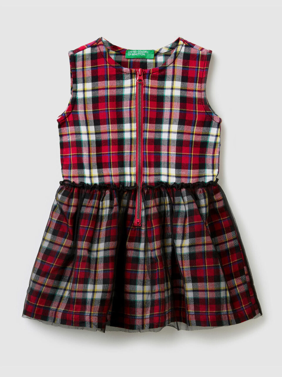 Ärmelloses Kleid mit Karomuster image number 1