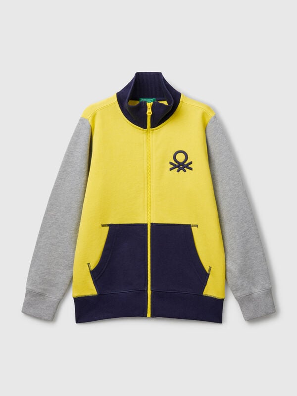 Sweatshirt mit Reißverschluss aus reiner Baumwolle Jungen