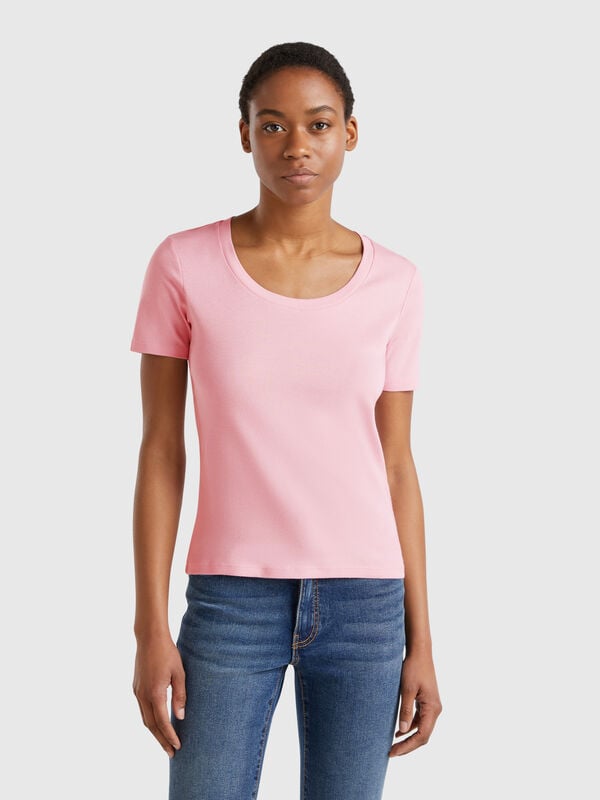 Kurzarm-T-Shirt aus langfaseriger Baumwolle Damen
