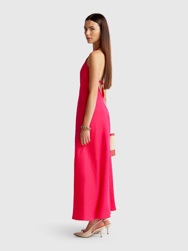 Langes Kleid aus reinem Leinen Damen
