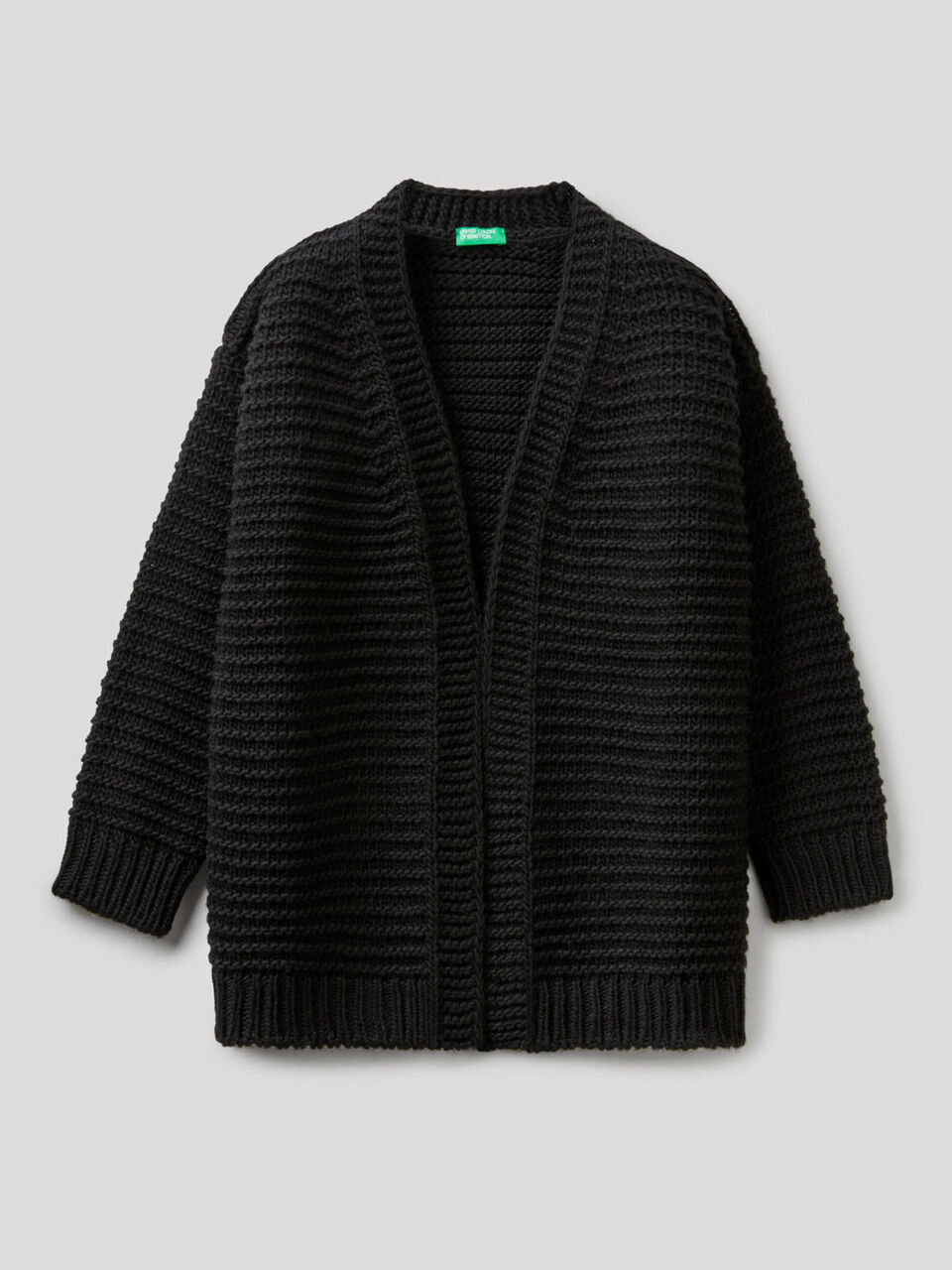 Maxi-Strickjacke aus einer Wollmischung mit einer besonderen Verarbeitung image number 1