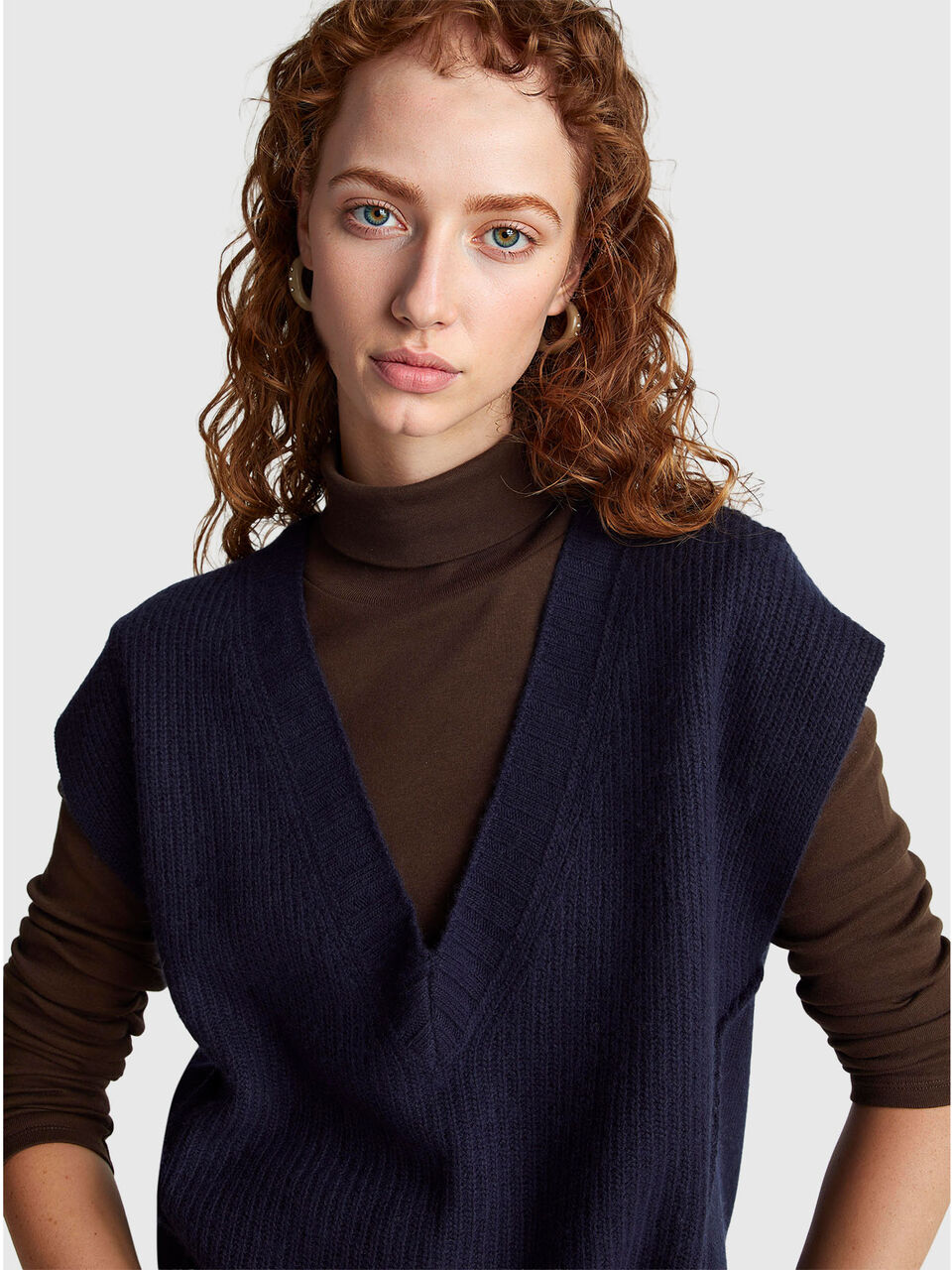 S/L V NECK SWEATER Damen image number null