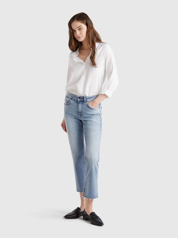 Cropped Jeans aus Baumwolle Damen