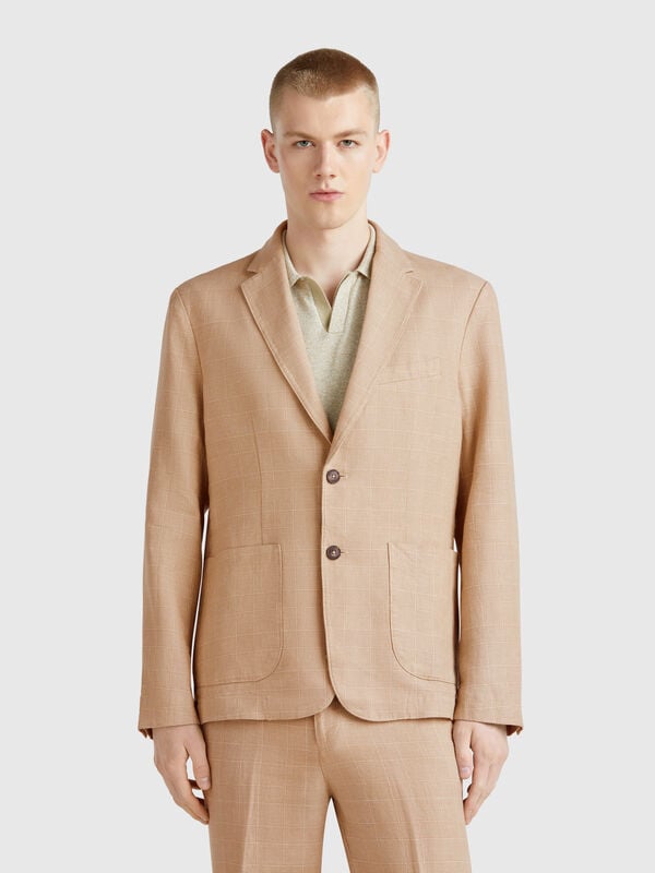 Gestreifter Blazer aus Leinenmischung Herren