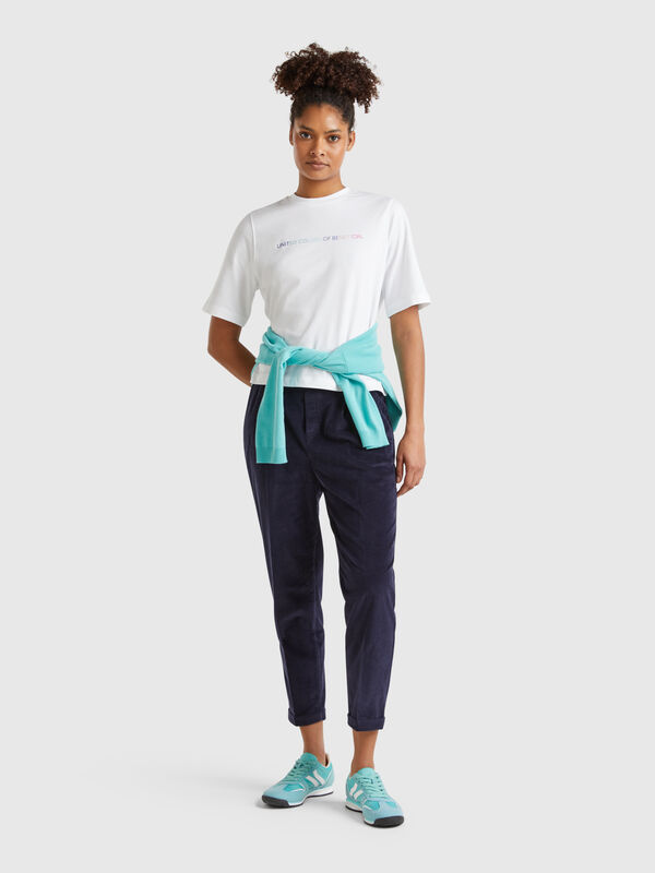 Samt-Chino mit elastischem Bund Damen
