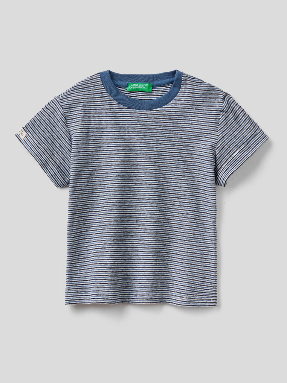 T-Shirt aus einer Leinenmischung mit Streifen image number 1