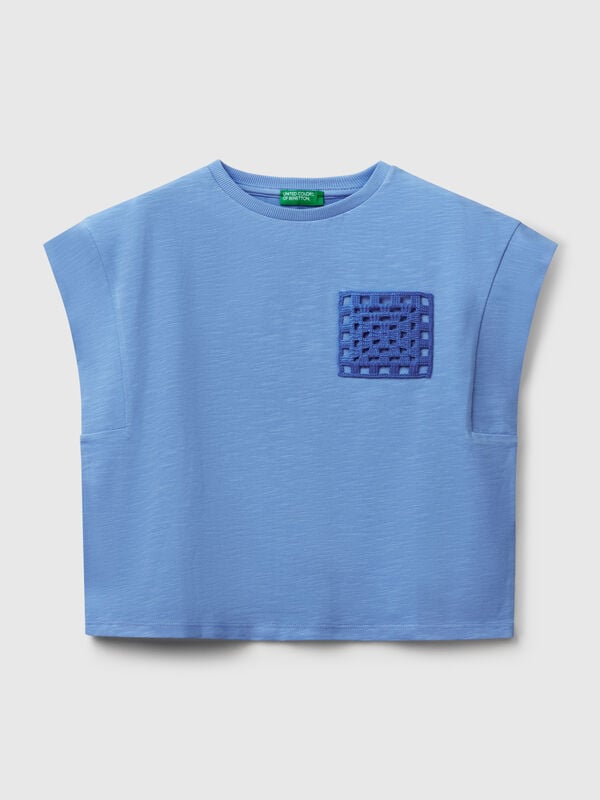 T-Shirt mit Makramee-Patch Mädchen