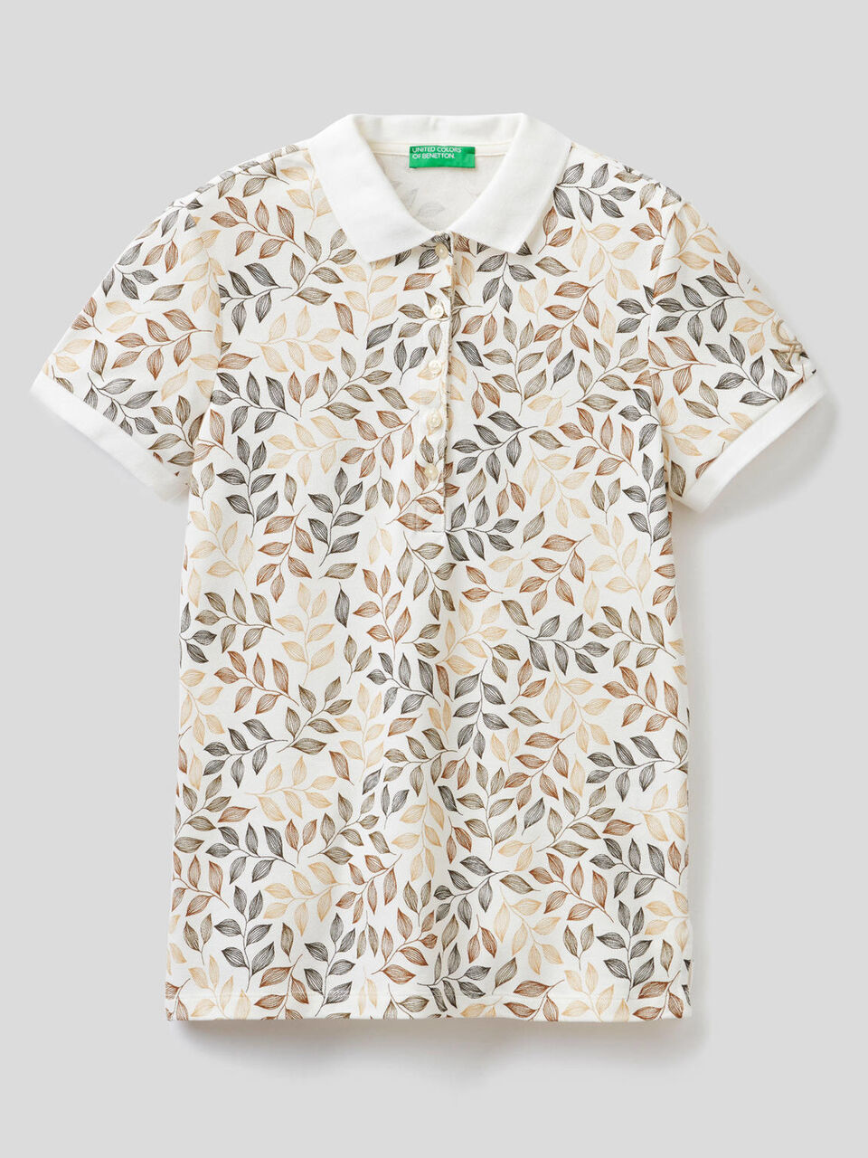 Polo mit Print aus stretchiger Baumwolle image number 1