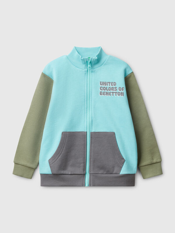 Sweatshirt aus Baumwolle mit Reißverschluss Jungen