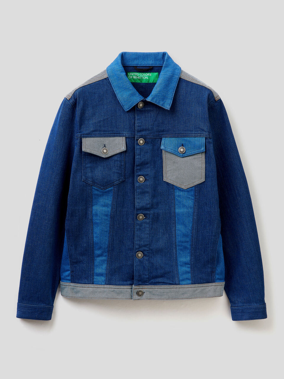 Jeansjacke mit Patchwork-Design image number 1