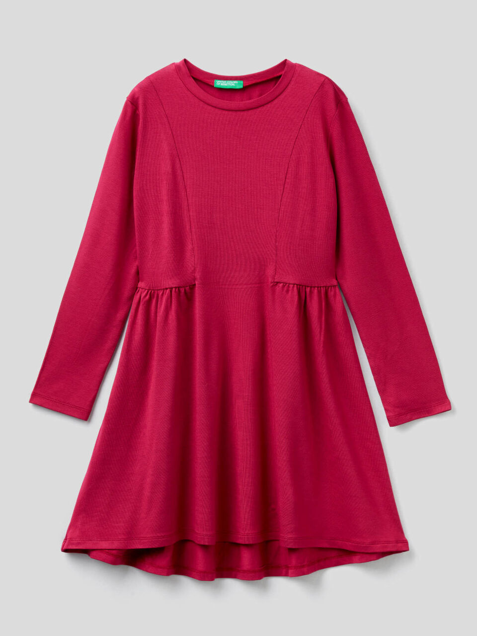 Einfarbiges Kleid mit langen Ärmeln image number 1