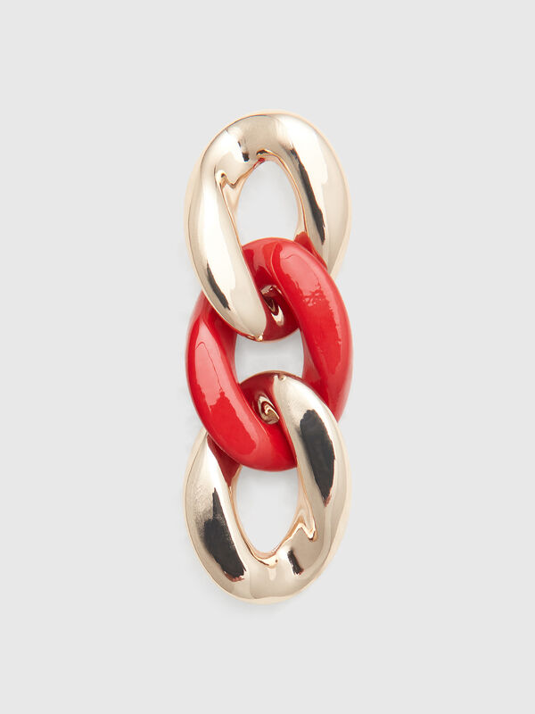 Ohrhänger mit Gold- und Ziegelsteinkette Damen